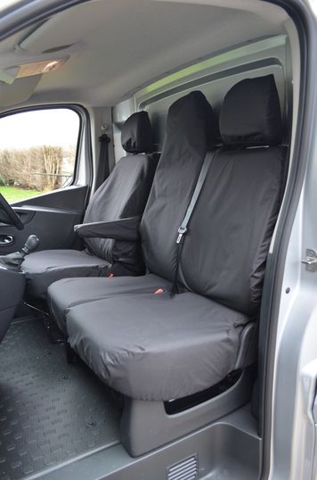 Black Van Seat Covers protectors 100/% WATERPROOF VAUXHALL VIVARO SPORTIVE