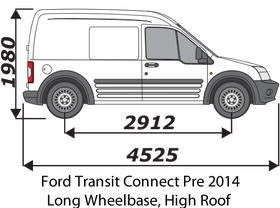 Ford Transit Connect 2002 2013 L2 H2 Twin Door Van Roof